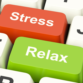 Stress Relax Computer Keys Shows Pressure Of Work Or Relaxation Online